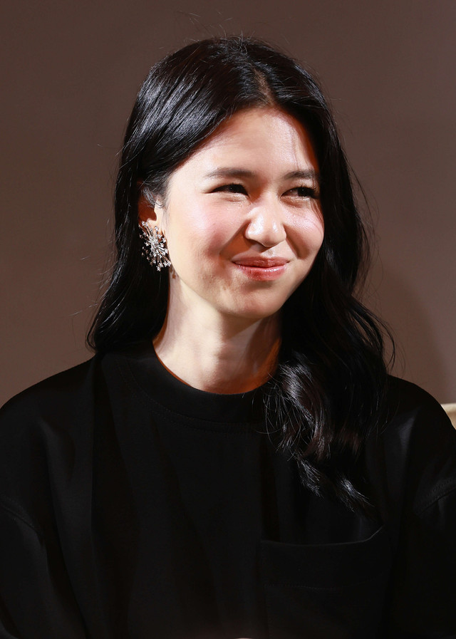 Artis Laura Basuki saat konferensi pers film Yohana di Plaza Indonesia, Jakarta, Jumat, (3/4/2026). Foto: Agus Apriyanto
