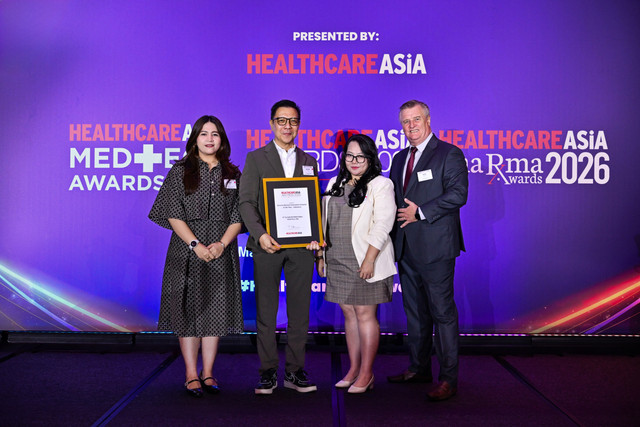 Siloam International Hospitals menerima 4 penghargaan bergengsi level internasional dari Healthcare Asia Awards 2026 di Singapura, Kamis (26/3/2026). Foto: Siloam
