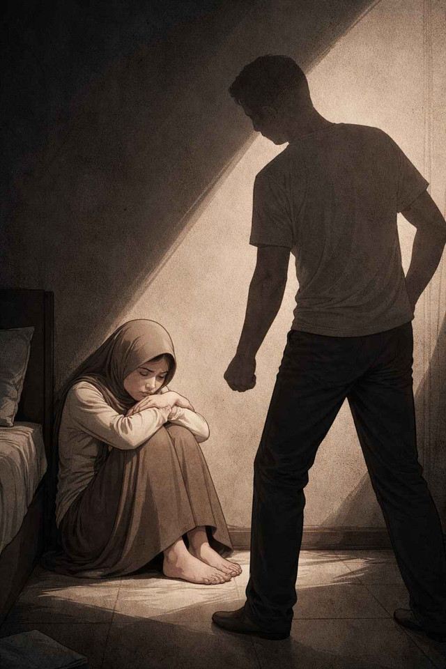 ilustrasi pemaksaan oleh suami kepada istri Foto:chatGPT