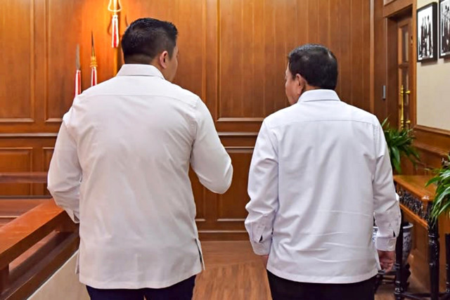 Sekretaris Kabinet Teddy Indra Wijaya menerima kunjungan Kepala Badan Intelijen Negara (BIN) Jenderal TNI Purn Muhammad Herindra di Kantor Sekretariat Kabinet pada Selasa, (7/4/2026). Foto: @sekretariat.kabinet/Instagram