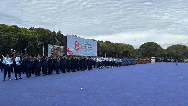 Perayaan HUT TNI AU di Mabes AU, Cilangkap, Jakarta Timur pada Kamis (9/4/2026). Foto: Ryan Iqbal/kumparan
