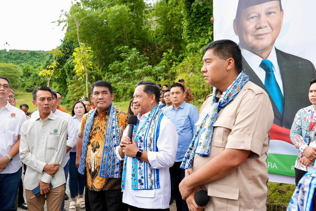 Mendagri Tito Karnavian bersama Menteri PKP dan Kepala BPS meninjau program perumahan rakyat di Minahasa, Sulut. Foto: Dok. Mendagri