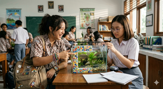 Lala (kiri) dan Aurel (kanan)