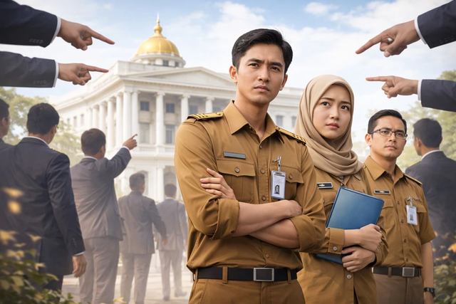 Pejabat harus dilindungi. Bukan dari aturan, elainkanri praktik kekuasaan yang mengabaikan sistem (Gambar dibuat dengan AI) .