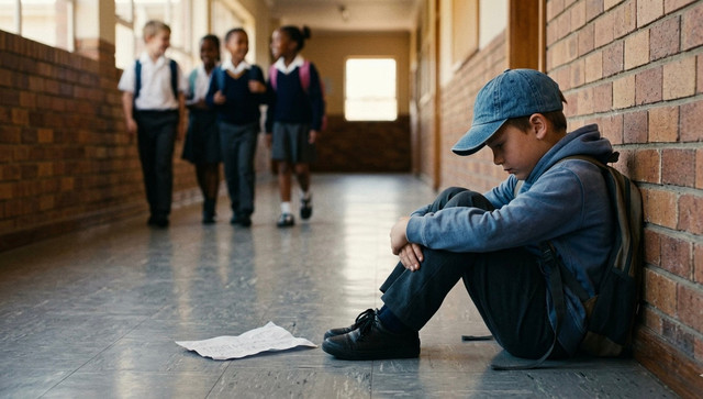 Ilustrasi anak yang mendapat tekanan akibat perundungan.Gambar ini dihasilkan oleh gemini ai