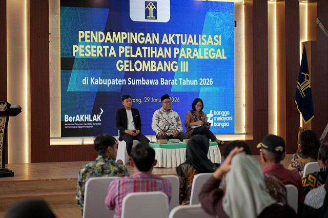 Pendampingan Aktualisasi Peserta Pelatihan Paralegal 2026. Sumber : Dok humas Kanwil Kemenkum NTB