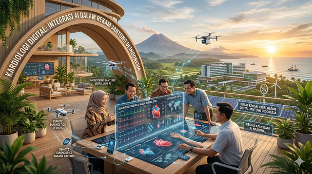 Integrasi AI dalam Rekam Jantung ( Foto Generated by AI ) 