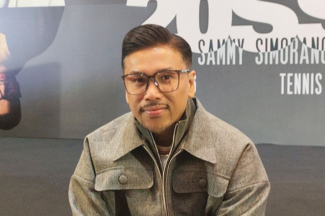 Sammy Simorangkir saat konferensi pers konser 20 Tahun Sammy Simorangkir di kawasan Jakarta Pusat, Selasa (14/4/2026). Foto: Salsha Okta Fairuz/kumparan