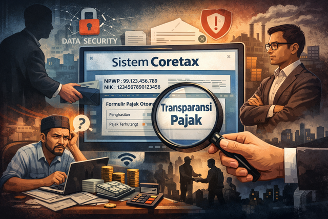 Ilustrasi transparansi pajak melalui sistem Coretax. Sumber: AI Generated