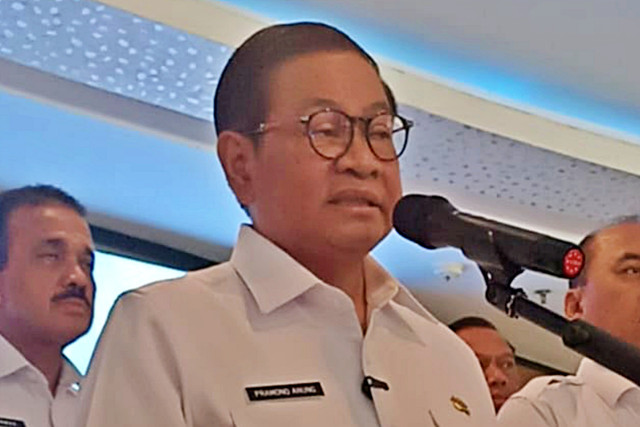 Gubernur DKI Jakarta, Pramono Anung usai menghadiri TownHall Meeting 2026 dengan tajuk "Menolak Toleransi untuk Manipulasi: Integritas Optimal, Kepercayaan Publik Terjaga" di Teater Besar, Taman Ismail Marzuki, Jakarta Pusat, Rabu (15/4/2026). Foto: Nauval Pratama/kumparan
