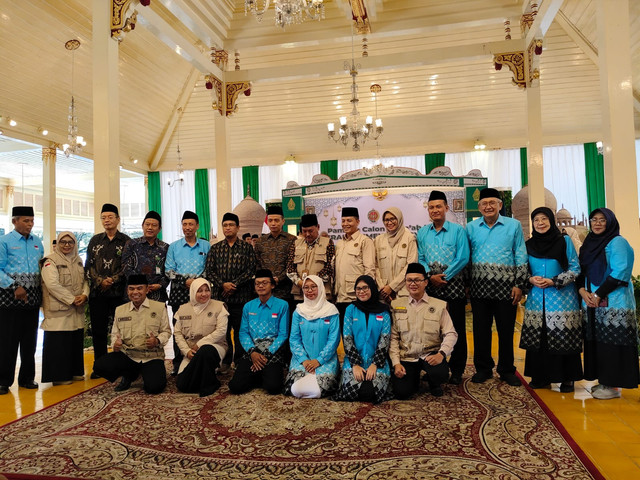 Suasana Pamitan Jemaah Haji DIY di Kompleks Kepatihan Pemda DIY, Rabu (15/4/2026). Foto: Panji/kumparan