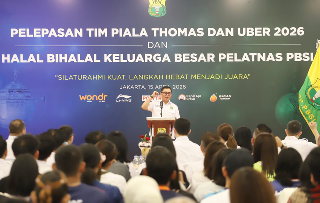 Pelepasan Tim Piala Thomas dan Uber 2026 di Pelatnas PBSI Cipayung, Jakarta Timur, Rabu pada (15/4). Foto: Dok. BNI