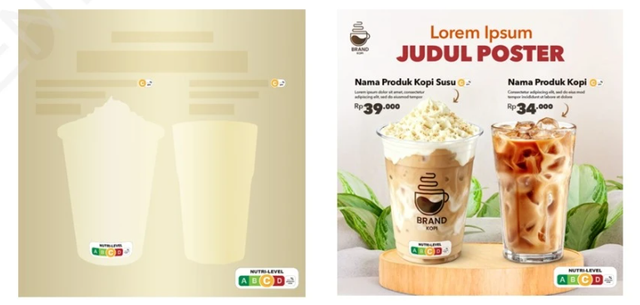 Pencantuman Nutri-level pada brosur, spanduk, selebaran, dan leatflet. Foto: Kemenkes RI