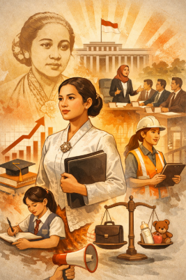 Perempuan Indonesia masa kini melanjutkan semangat Kartini dalam berbagai peran dan ruang kehidupan. (Ilustrasi: AI)