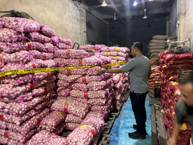 Barang bukti bawang dan cabai yang disita Bareskrim. Foto: Dok. Bareskrim Polri
