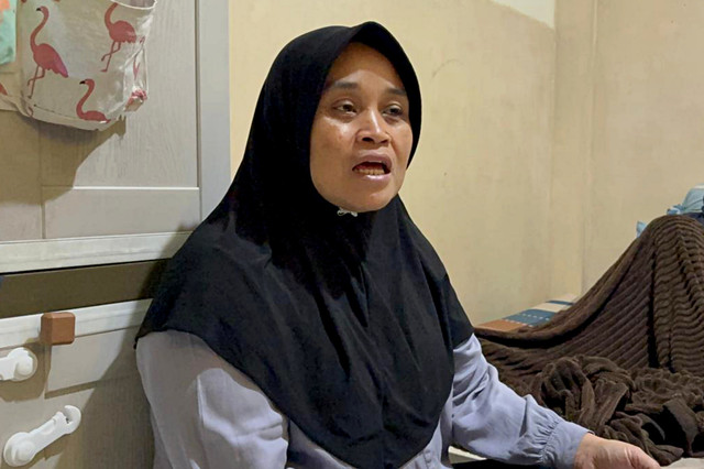 Riani (45), ibu korban penyiraman air keras di Johar Baru, Jakarta Pusat saat ditemui oleh kumparan, Selasa (21/4/2026). Foto: Nauval Pratama/kumparan