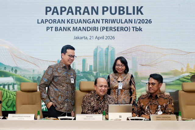 Paparan publik Laporan Keuangan Kuartal I 2026 PT Bank Mandiri (Persero) Tbk, Selaas (21/4/2026). Foto: Bank Mandiri