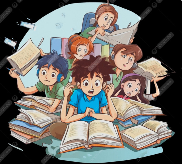   Siswa yang pusing dalam belajar (Gambar ini dari Pngtree) 