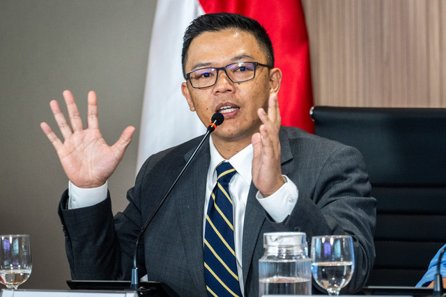 Menteri Luar Negeri Sugiono memberikan keterangan pers di Gedung Bina Graha, Kompleks Istana Kepresidenan, Jakarta, Rabu (22/4/2026). Foto: Bayu Pratama S/ANTARA FOTO