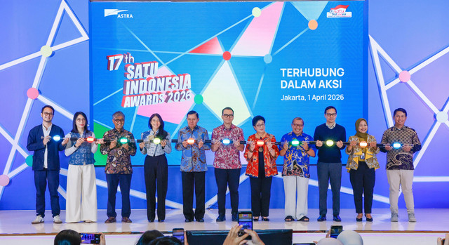 stra menggelar “kick off” 17th SATU Indonesia Awards 2026 dengan tema “Terhubung Dalam Aksi” di Jakarta, Rabu (1/4). Dok. Astra.