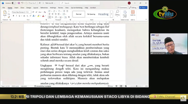 Dr. Ainur Rha'in, S.Th.I, M.Th.I memparkan materi