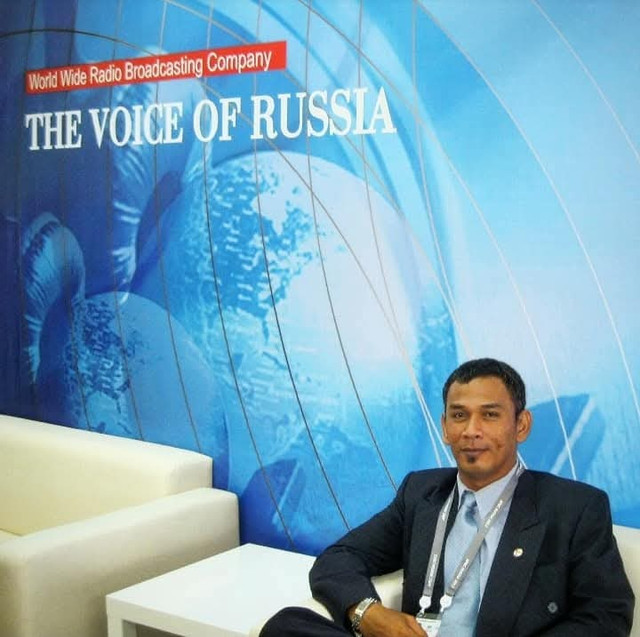 Teguh Tri Sartono pada The Voice of Russia. Foto: Dok. Istimewa