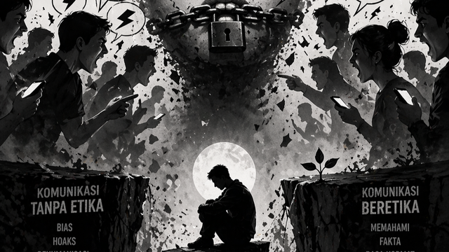 Ilustrasi komunikasi tanpa etika. Foto: Generated by AI