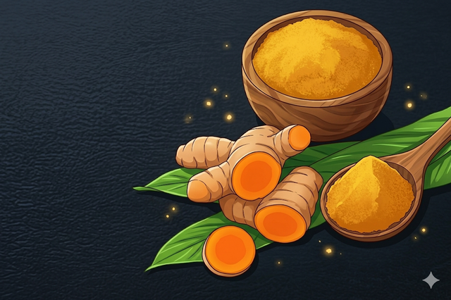 Ilustrasi Kunyit sebagai media penelitian. Photo by Gemini AI