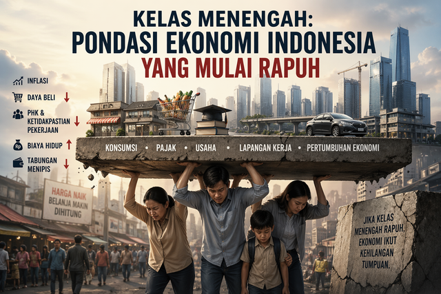 Ilustrasi kelas menengah dan ekonomi. Foto: Generated by AI