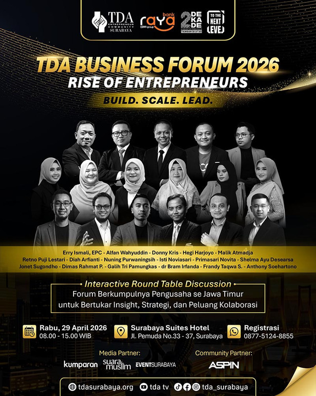 Jelang Akhir Kepengurusan, TDA Surabaya 8.0 Gelar Forum Bisnis Se-Jatim