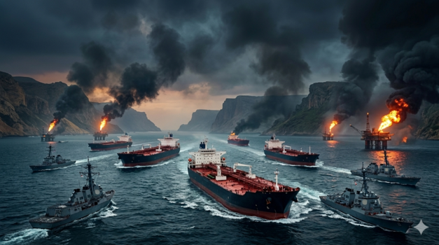 Ilustrasi gejolak di Selat Hormuz. Foto: Dokumentasi pribadi