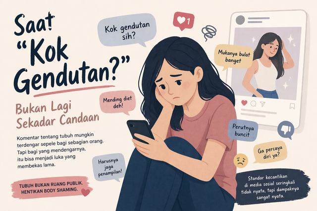 Ilustrasi body shaming di media sosial. Foto: Ilustrasi/AI