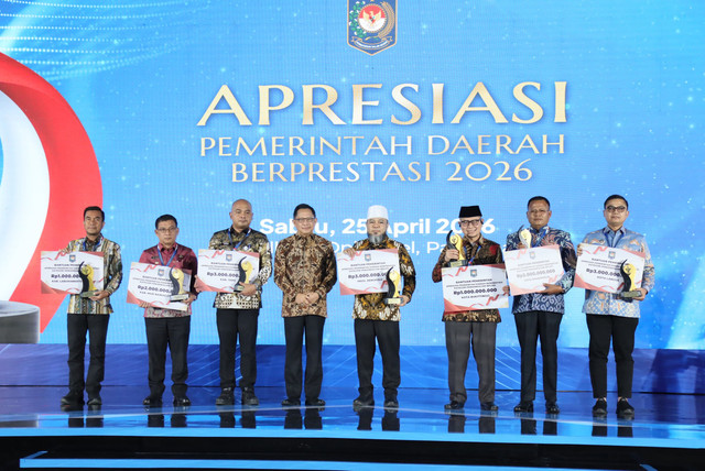 Kementerian Dalam Negeri (Kemendagri) menggelar Apresiasi Daerah Berprestasi Tahun 2026 di Ballroom Wyndham Opi Hotel, Palembang, Sumatera Selatan, Sabtu (25/4/2026). Foto: Dok. Kemendagri