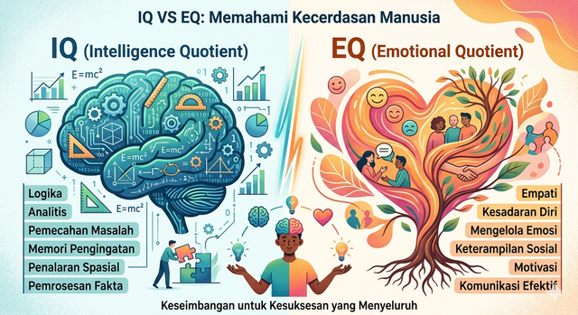 IQ vs EQ. (Sumber: Gemini AI) 