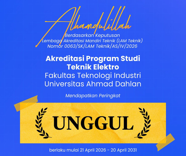Akreditasi Unggul Prodi Teknik Elektro S1 Universitas Ahmad Dahlan (UAD) (Foto. Humas UAD)