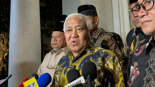 Tokoh Islam Din Syamsuddin usai bertemu dengan Wapres ke-10 dan ke-12 RI Jusuf Kalla di kediamanya, Jl. Brawijaya, Jakarta Selatan, Selasa (28/4/2026). Foto: Zamachsyari/kumparan