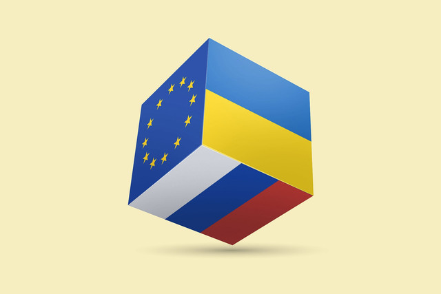 Ilustrasi Uni Eropa, Rusia, dan Ukraina. Foto: Pixabay