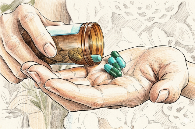Ilustrasi seorang pasien meminum obat.Photo by Gemini AI