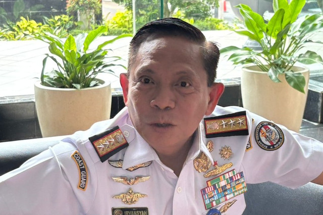 Kepala Badan Keamanan Laut Republik Indonesia (Bakamla RI) Laksamana Madya (Laksdya) TNI Dr. Irvansyah di Kantor Kementerian Keuangan, Rabu (29/4/2026). Foto: Ave Airiza Gunanto/kumparan