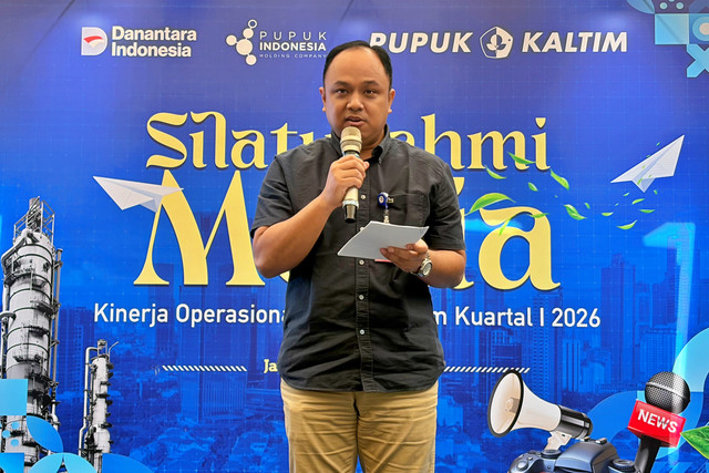 Sekretaris Perusahaan Pupuk Kaltim, Anggono Wijaya, dalam Silaturahmi Media Pupuk Kaltim di GIOI Menteng, Jakarta Pusat, Rabu (29/4/2026). Foto: Najma Ramadhanya/kumparan