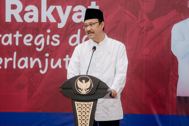 Menteri Sosial Saifullah Yusuf atau Gus Ipul menghadiri peringatan satu tahun program Sekolah Rakyat di Gedung Heritage Kemenko Pemberdayaan Masyarakat, Jakarta, Rabu (29/4/2026). Foto: Dok. Kemensos