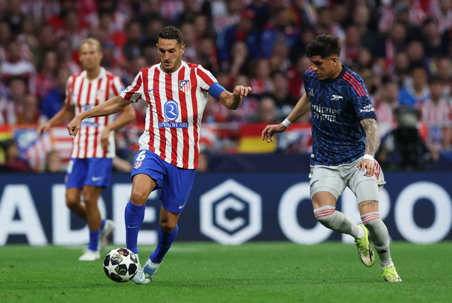Pertandingan Liga Champions antara Atletico Madrid vs Arsenal, Kamis (30/4) dini hari WIB. Foto: Isabel Infantes/REUTERS