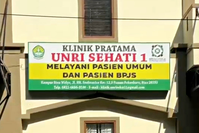 Klinik Pratama UNRI Sehati 1,  lokasi dugaan terjadinya pelecehan seksual oleh dokter terhadap puluhan pasiennya yang merupakan mahasiswi. Foto: Dok. Istimewa