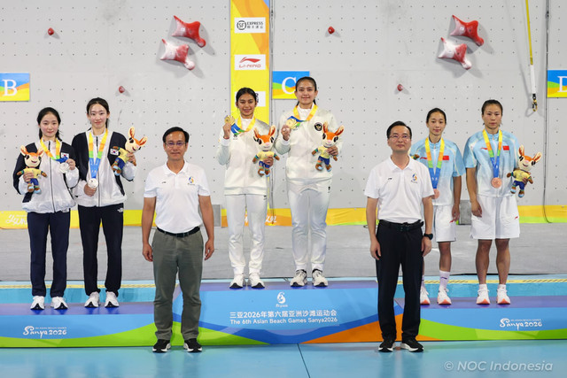 Atlet kontingen Indonesia meraih satu medali emas dan dua perak di ajang Asian Beach Games Sanya 2026. Foto: Dok. Kemenpora