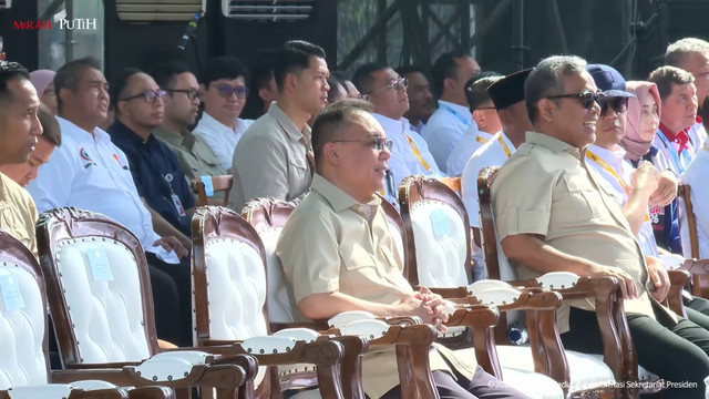 Sufmi Dasco Ahmad hadiri di Peringatan Hari Buruh 2026 di Monas, Jakarta, Jumat (1/5/2026). Foto: YouTube/ Sekretariat Presiden