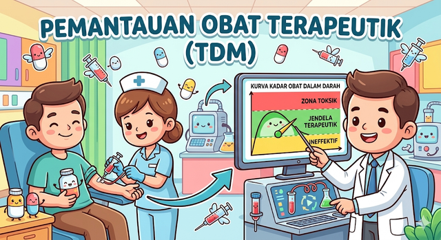 Ilustrasi Therapeutic Drug Monitoring (TDM)  pada pasien.Photo by Gemini AI