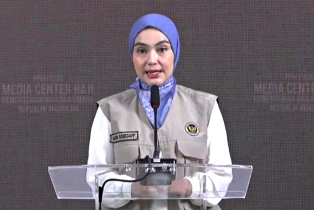 Jubir Kementerian Haji dan Umrah, Maria Assegaf. Foto: Kemenhaj/Youtube