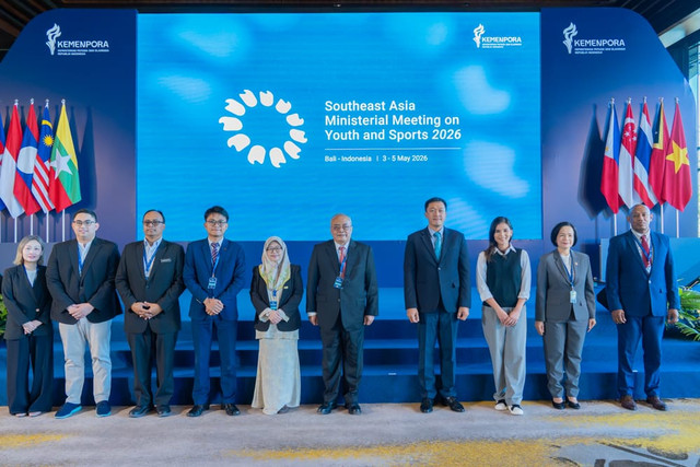 Jajaran pejabat Kemenpora RI bersama para delegasi Asia Tenggara dalam SEA Ministerial Meeting on Youth and Sports 2026. Foto: Kemenpora RI