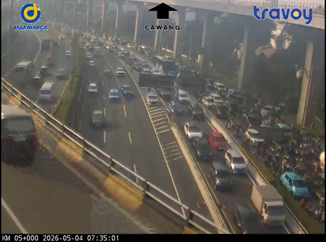 Kemacetan di Tol Dalam Kota arah Semanggi, Senin (4/5/2026). Foto: Dok. binamarga.pu.go.id