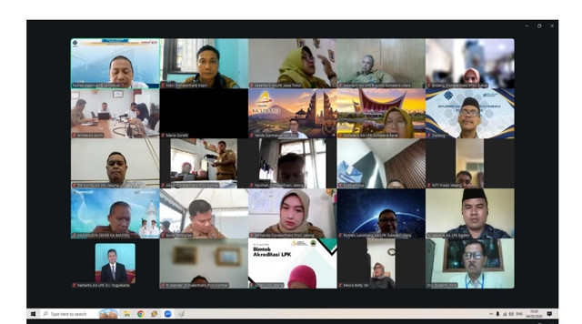 Rapat zoom persiapan akreditasi LPK 2026, sumber : bidang lattaspenta disnaker kepri